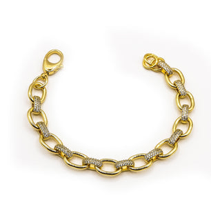 18K Gold-Plated Handcrafted Cubic Zirconia Link Chain