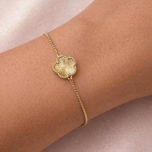 ROMALI Gold Clover Slider Bracelet | 18K Gold-Plated