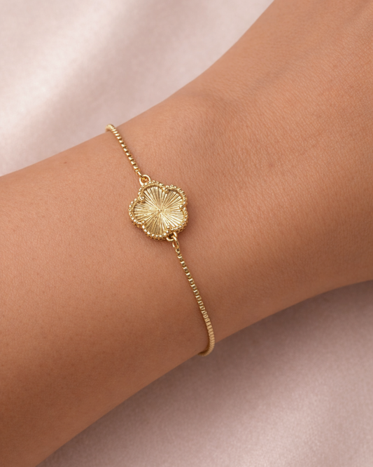 ROMALI Gold Clover Slider Bracelet | 18K Gold-Plated