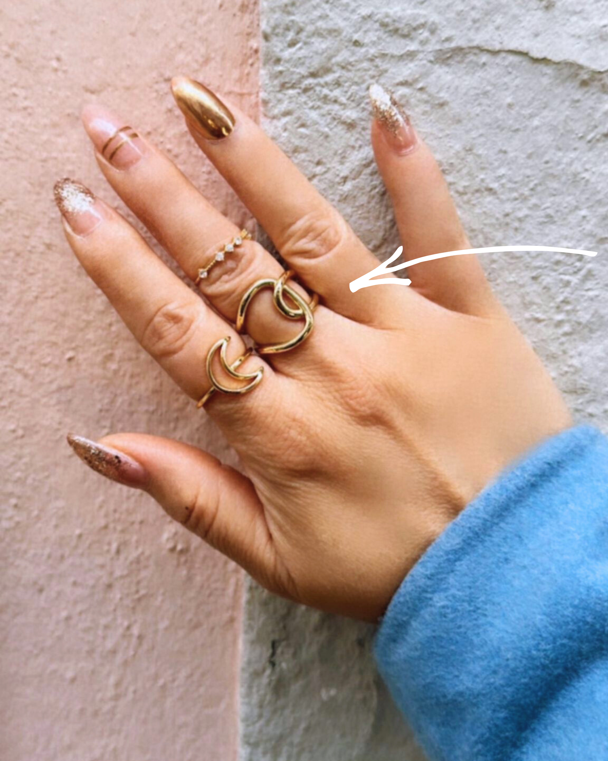 ROMALI 18K Gold-Plated Interlocking Knot Statement Ring