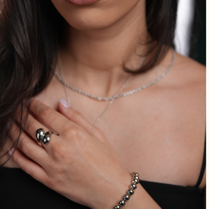 ROMALI Stainless Steel Silver Twist Open Ring