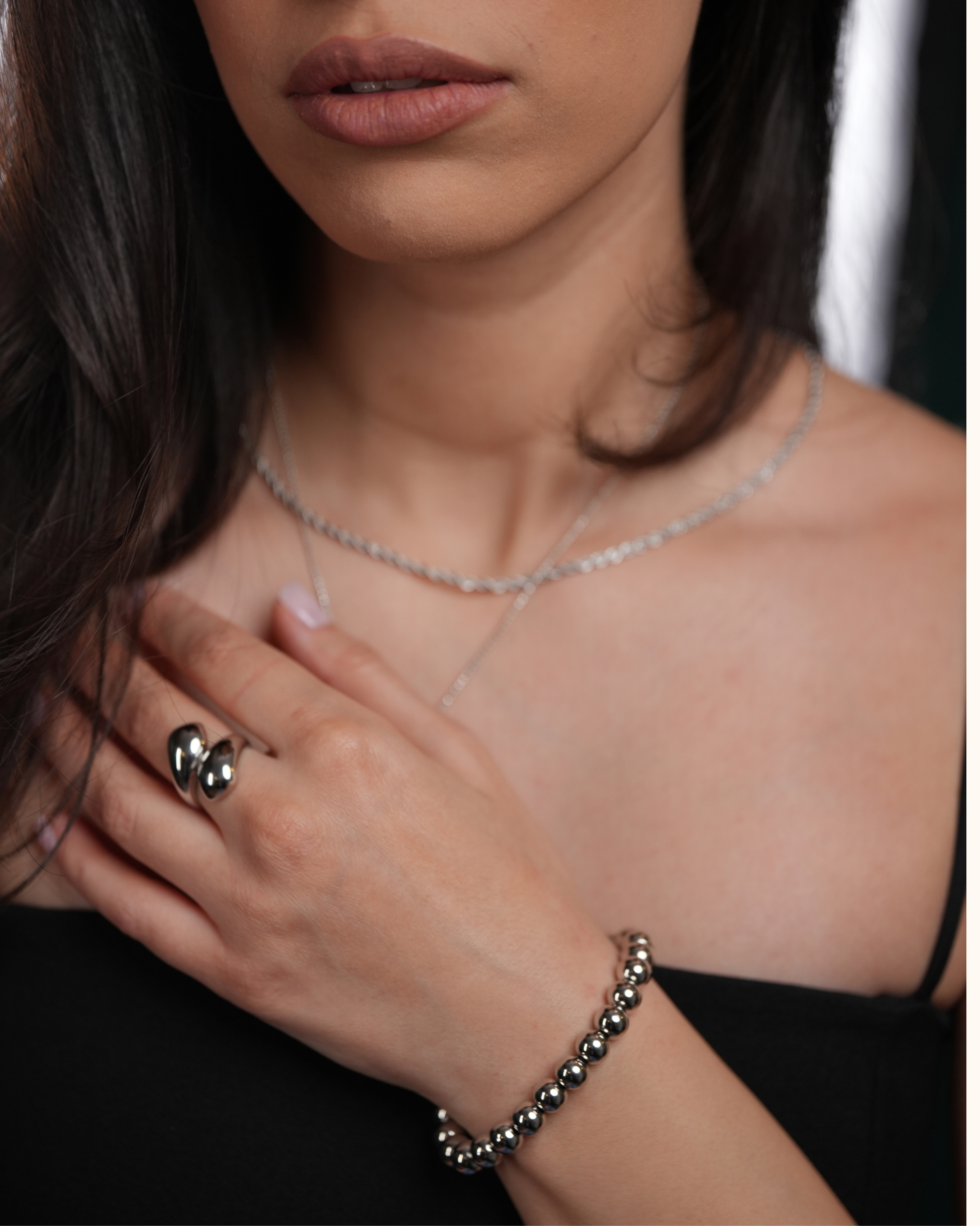 ROMALI Stainless Steel Silver Twist Open Ring