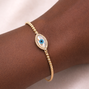 ROMALI Evil Eye Slider Bracelet | 18K Gold-Plated