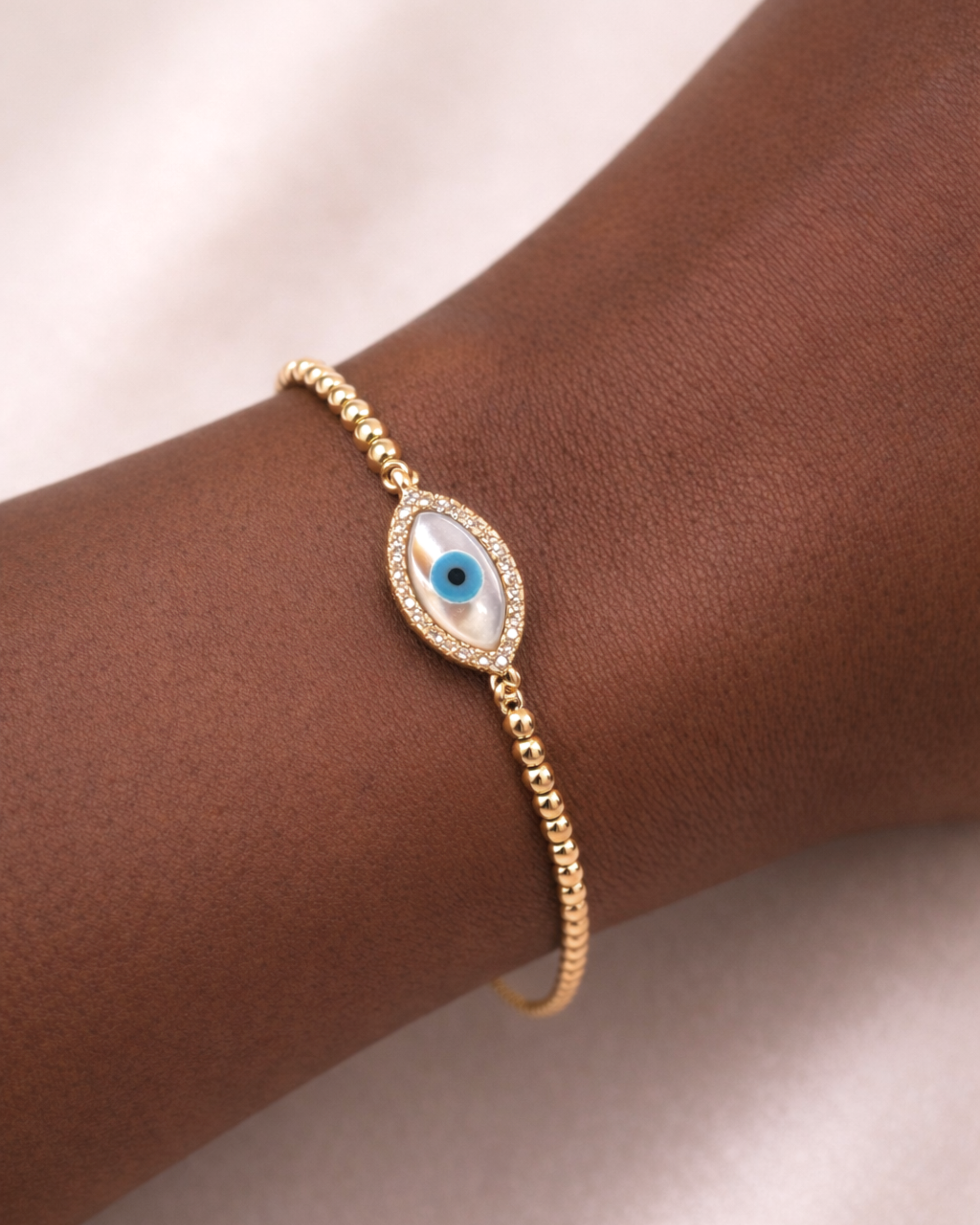 ROMALI Evil Eye Slider Bracelet | 18K Gold-Plated