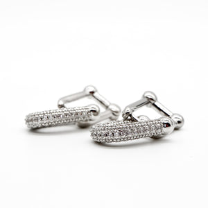 18k Gold-Plated Shimmering Link Earrings - ROMALI