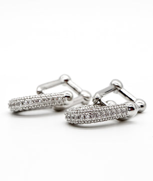 18k Gold-Plated Shimmering Link Earrings - ROMALI