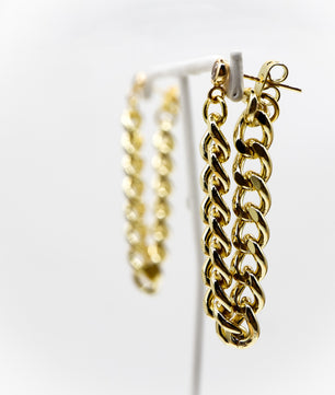 ROMALI 18K Gold-Plated - Classique Gold Curb Chain Earrings - ROMALI