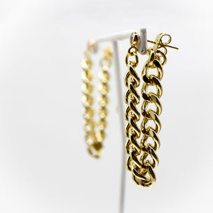 ROMALI 18K Gold-Plated - Classique Gold Curb Chain Earrings