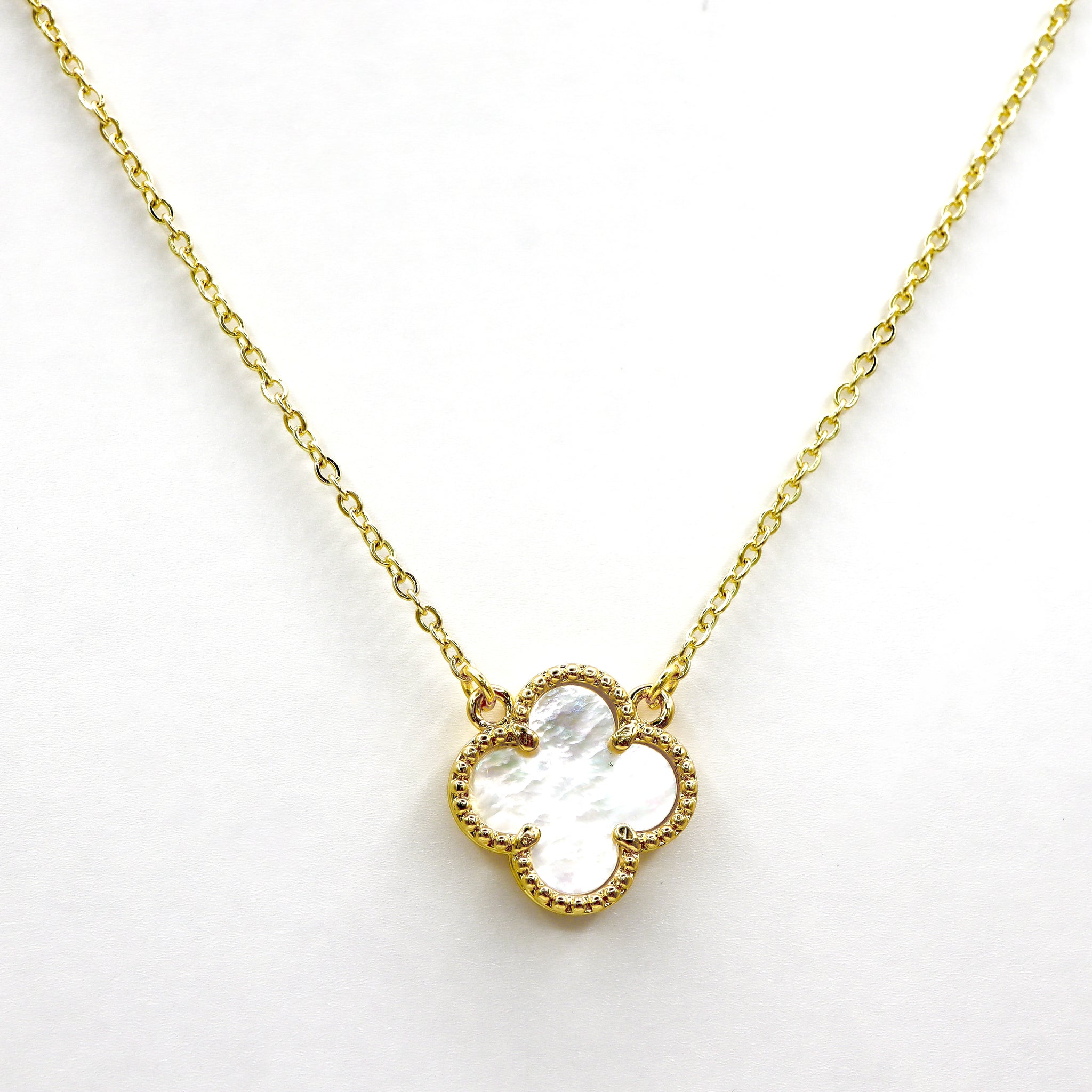 18k Gold-Plated Lucky Clover Dainty Chain Necklace