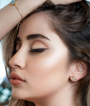 ROMALI 18k Gold-Plated Adjustable Eye Clover Bracelet - ROMALI