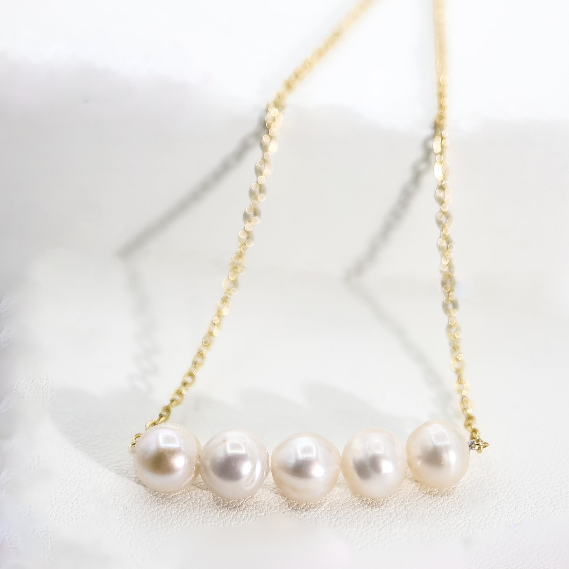 ROMALI 18K Gold-Plated Pearl Bar Necklace - ROMALI