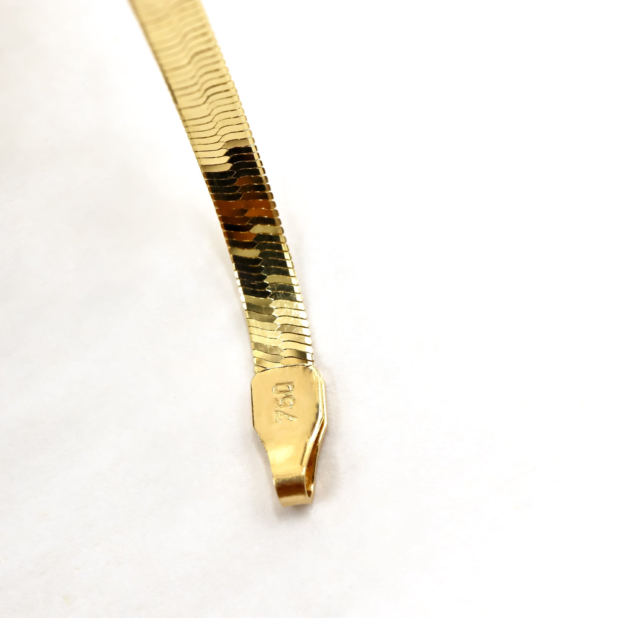 18k Solid Gold Herringbone Bracelet