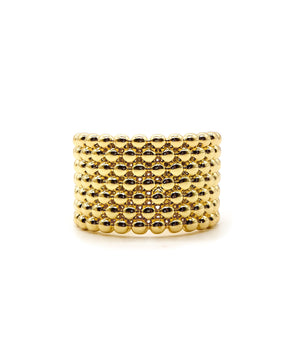 ROMALI 18K Gold-Plated Beaded Adjustable Ring - ROMALI