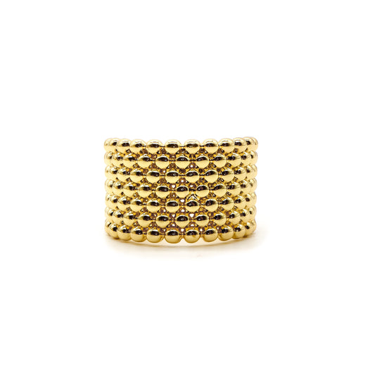 ROMALI 18K Gold-Plated Beaded Adjustable Ring - ROMALI
