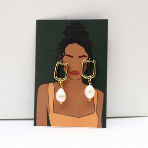 ROMALI 18K Gold-Plated Golden Pearl Hoop Earrings - ROMALI