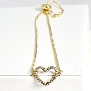 ROMALI 18K Gold-Plated Open Heart Adjustable Bracelet - ROMALI