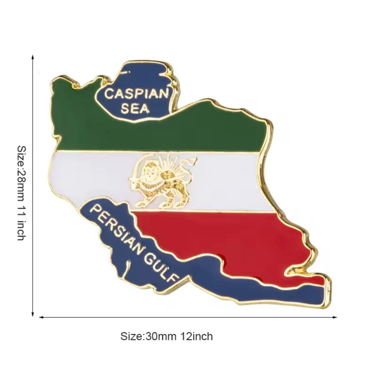 ROMALI Iran Map Enamel Pin | Gold-Plated