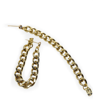 ROMALI 18K Gold-Plated - Classique Gold Curb Chain Earrings - ROMALI