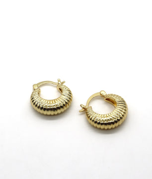 ROMALI 18K Gold-Plated Ridged Hoop Earrings - ROMALI