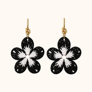ROMALI Handmade Crochet Flower Earrings | 18K Gold-Plated