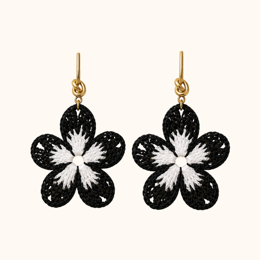 ROMALI Handmade Crochet Flower Earrings | 18K Gold-Plated