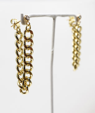 ROMALI 18K Gold-Plated - Classique Gold Curb Chain Earrings - ROMALI