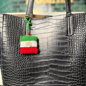ROMALI Handmade Iran Mini Charm Pouch | Crocheted Bag Charm