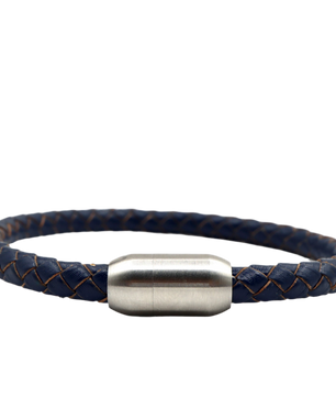 ROMALI Navy Leather Magnetic Bracelet - ROMALI