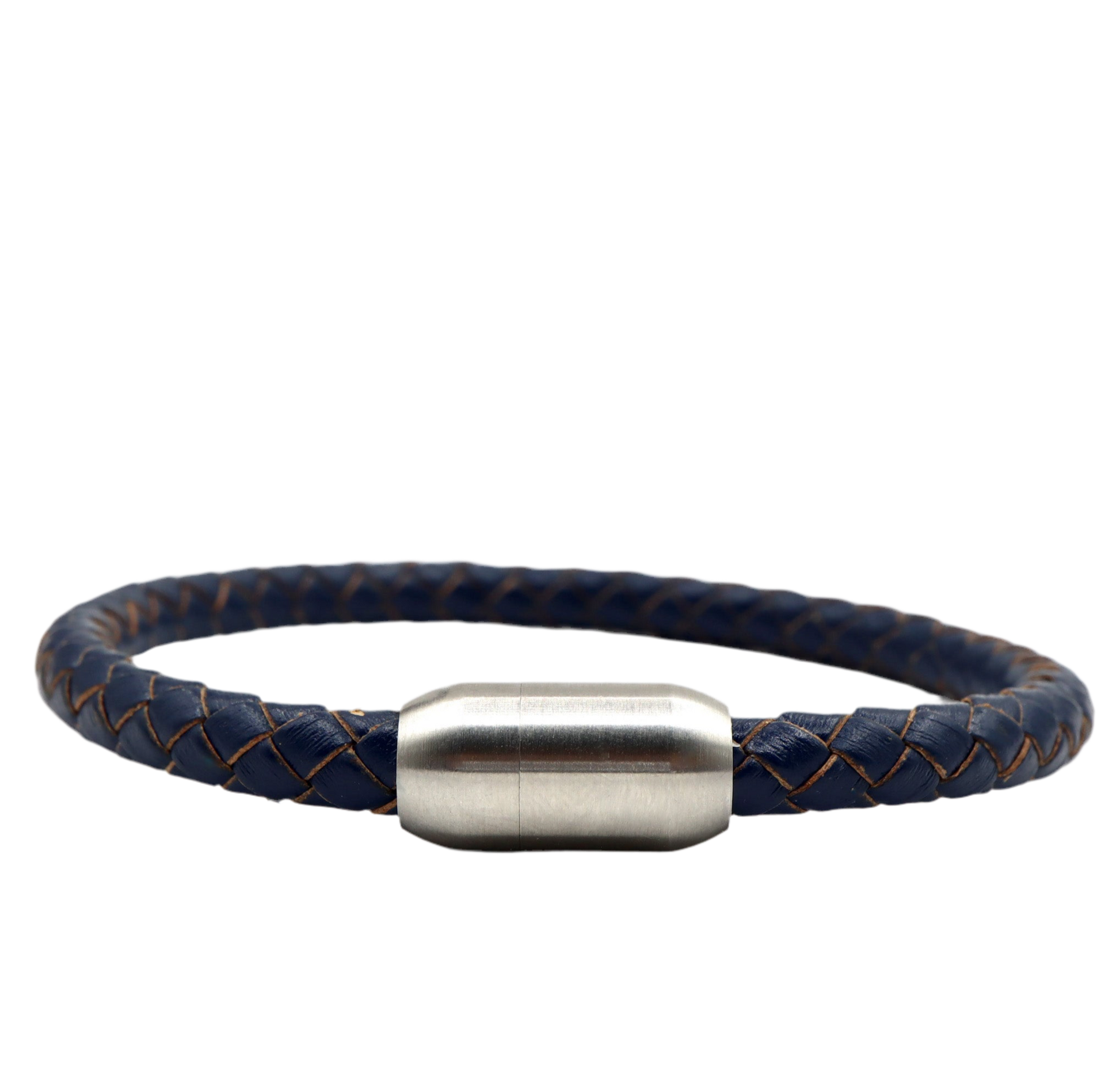 ROMALI Navy Leather Magnetic Bracelet - ROMALI