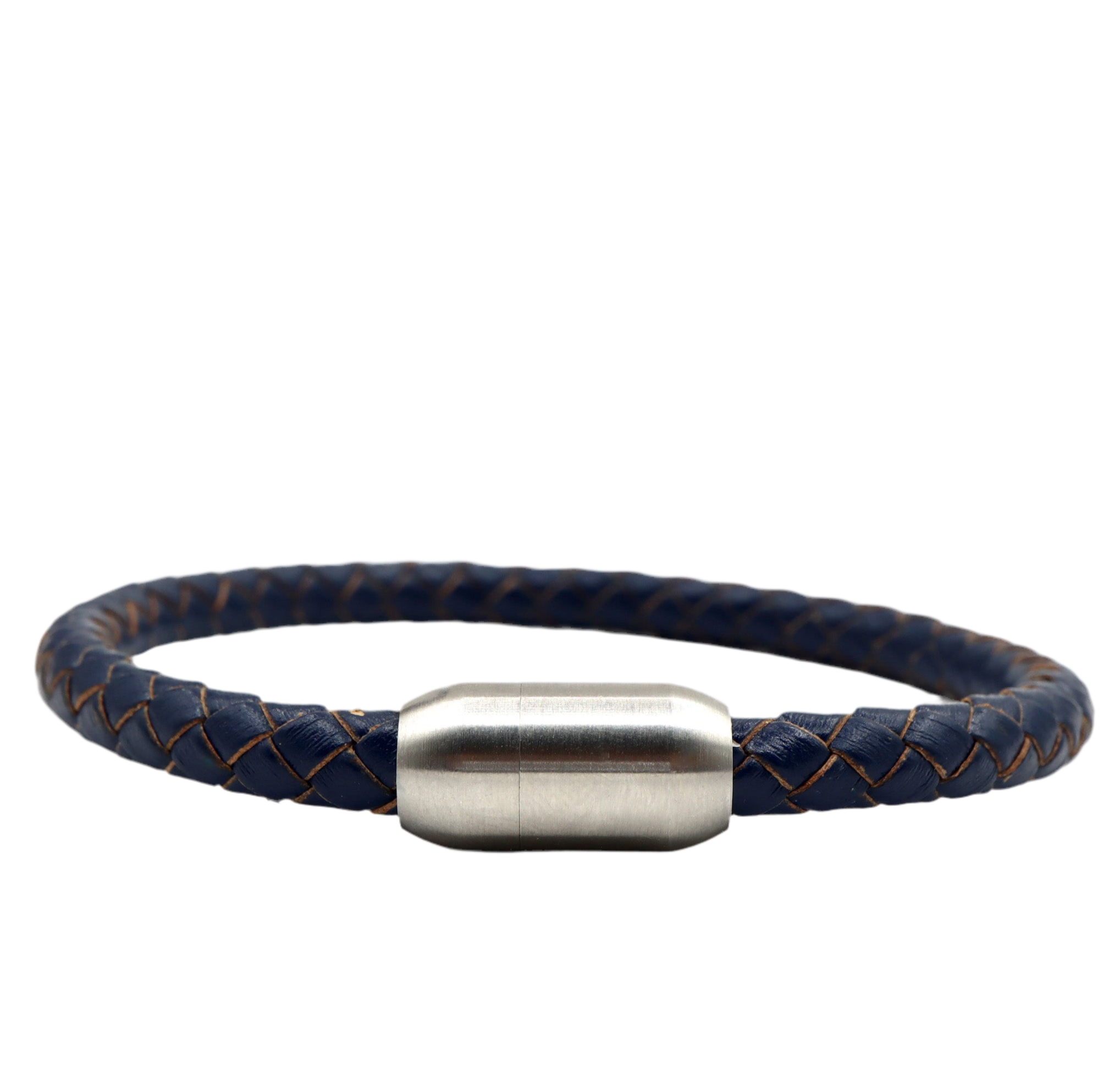 ROMALI Navy Leather Magnetic Bracelet - ROMALI