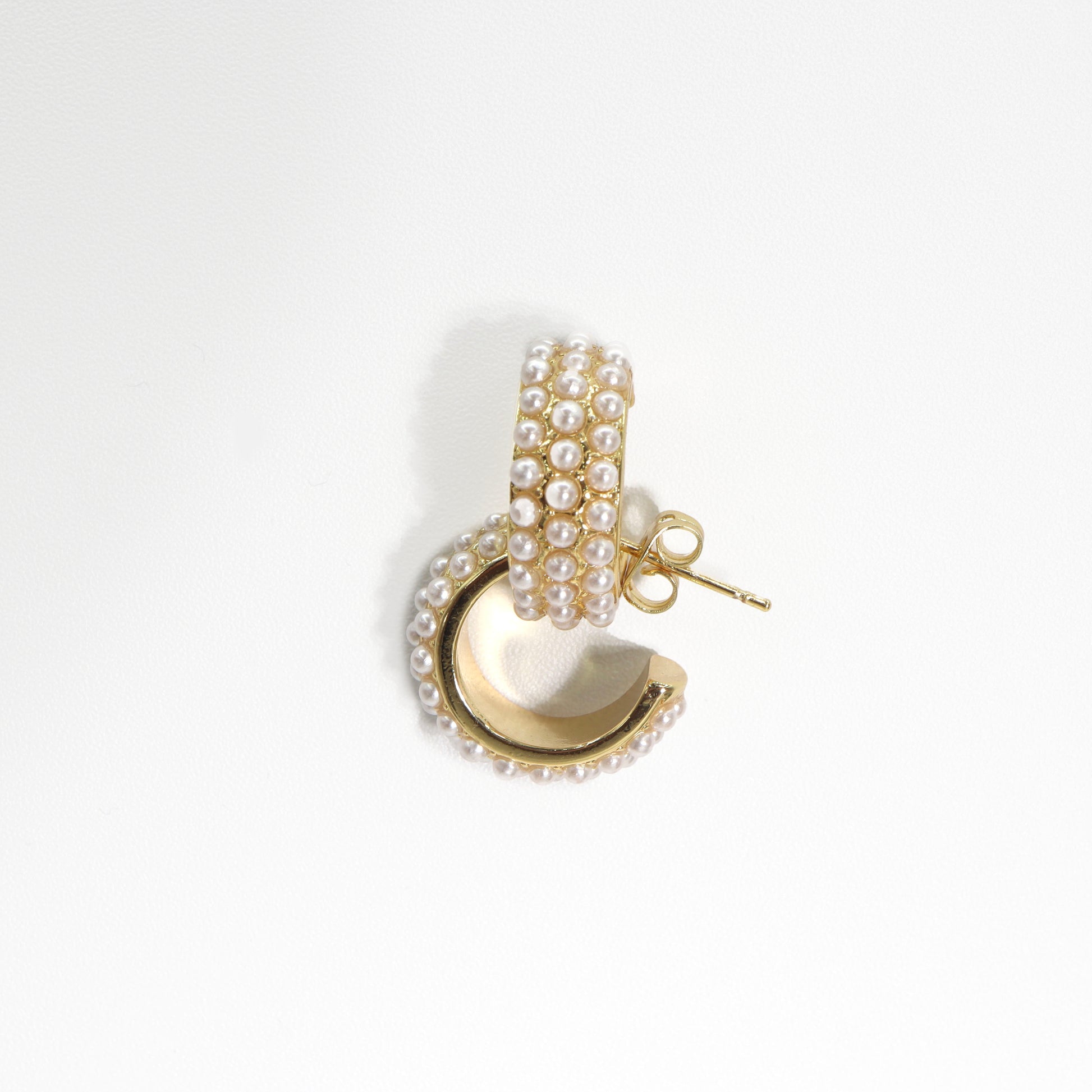 ROMALI 18K Gold-Plated Mini Pearl Cluster Hoop Earrings - ROMALI