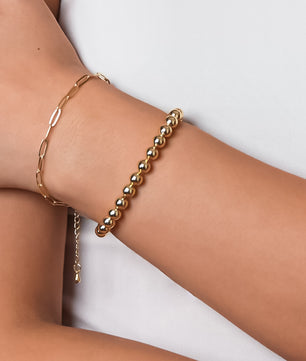 ROMALI 18k Gold-Plated Beaded Gold Ball Bracelet - ROMALI