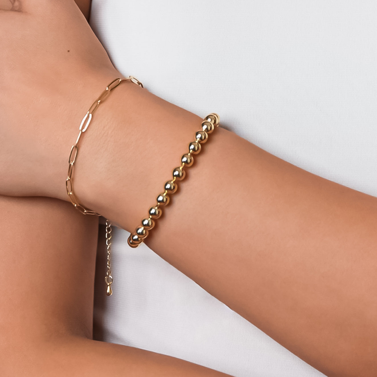 ROMALI 18k Gold-Plated Beaded Gold Ball Bracelet - ROMALI