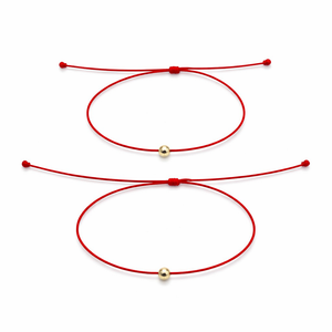 ROMALI Red Thread Bracelet | 18K Solid Gold Adjustable
