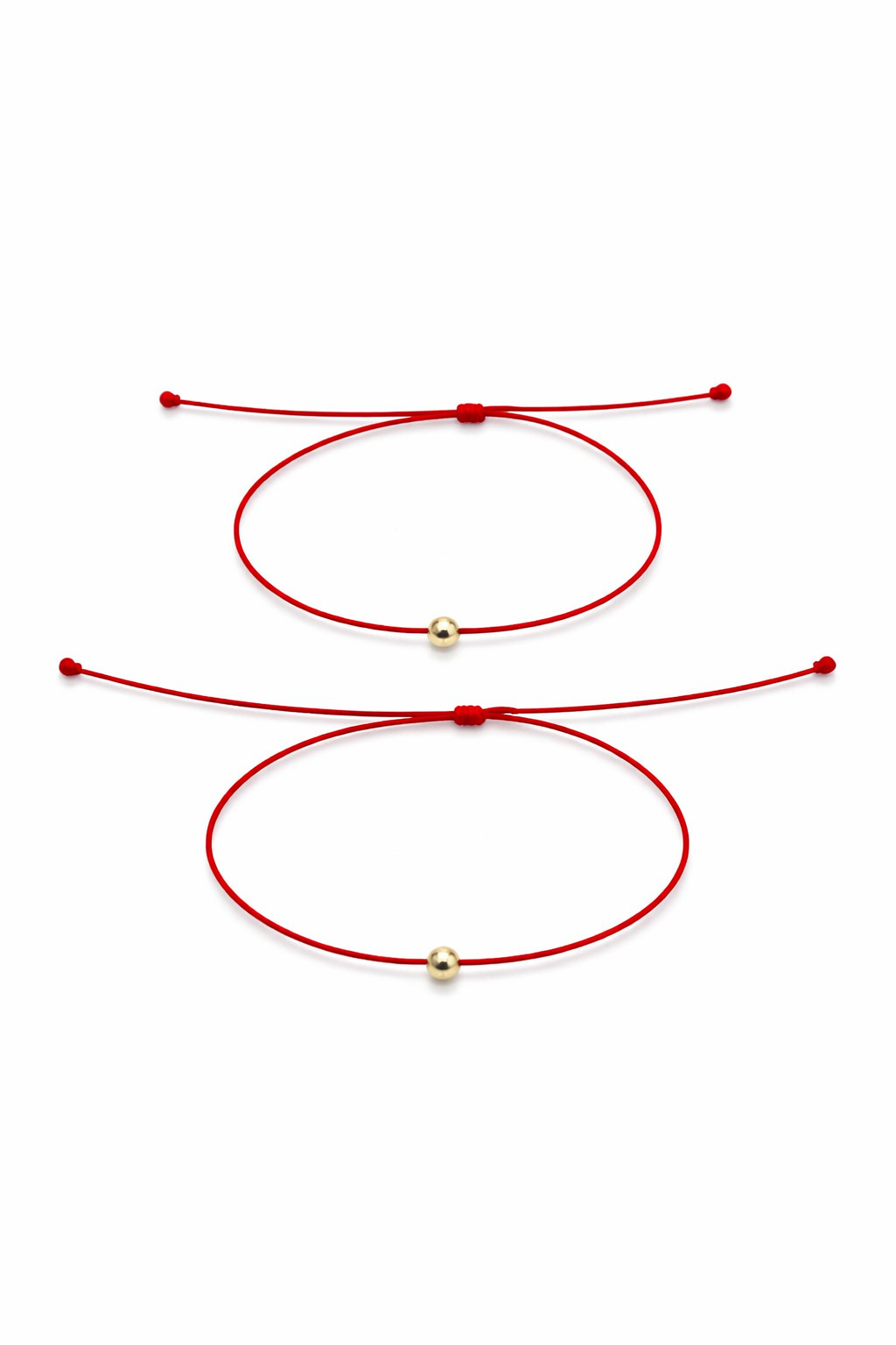 ROMALI Red Thread Bracelet | 18K Solid Gold Adjustable