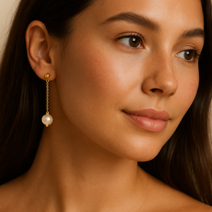 ROMALI Pearl Drop Earrings - 18K Gold-Plated