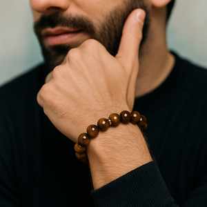 ROMALI Natural Tiger's Eye Beaded Bracelet - Stone of Confidence 10mm - ROMALI