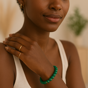 ROMALI Green Jade Beaded Bracelet - Stone of Luck 8mm - ROMALI