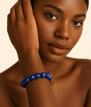 ROMALI Natural Lapis Lazuli Beaded Bracelet - Stone of Wisdom 10mm - ROMALI