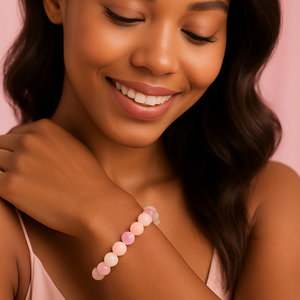 ROMALI Natural Morganite Jade Beaded Bracelet - Stone of Compassion 10mm - ROMALI