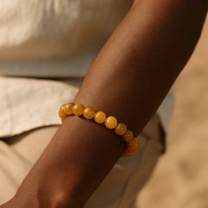 ROMALI Natural Yellow Jade Beaded Bracelet - Stone of Positivity 10mm - ROMALI