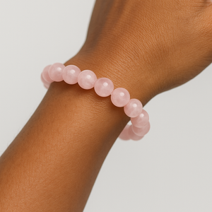 ROMALI Natural Rose Quartz Beaded Bracelet - Stone of Self Love 10mm - ROMALI