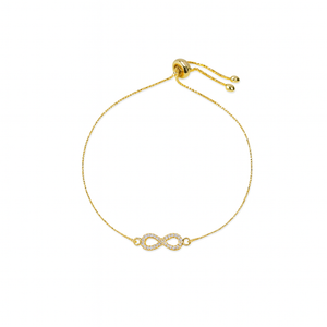 ROMALI 18K Gold-Plated Infinity Adjustable Slider Bracelet - ROMALI