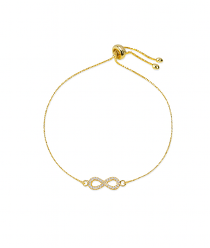 ROMALI 18K Gold-Plated Infinity Adjustable Slider Bracelet - ROMALI