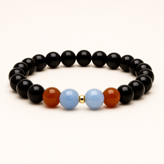 ROMALI Cancer Zodiac Bracelet - Carnelian & Aquamarine - ROMALI
