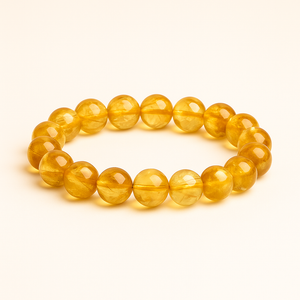 ROMALI Natural Citrine Beaded Bracelet - Stone on Luck & Money 10mm - ROMALI