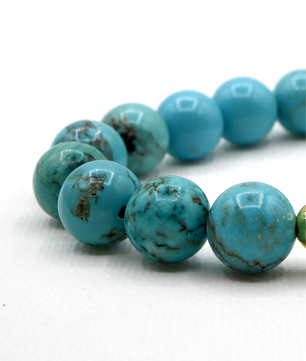 ROMALI 18K Gold-Plated Natural Turquoise Bracelet 10mm - ROMALI