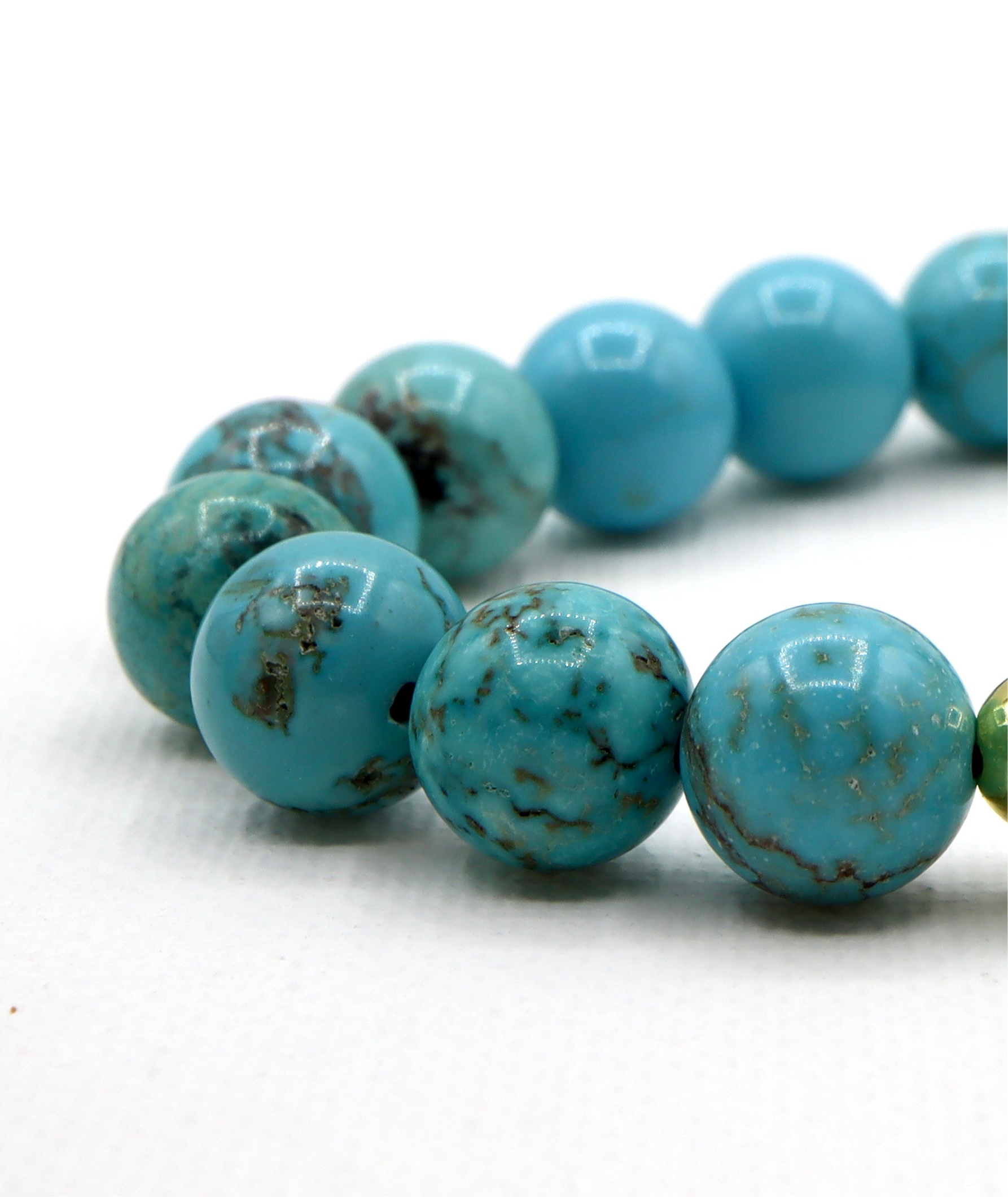 ROMALI 18K Gold-Plated Natural Turquoise Bracelet 10mm - ROMALI