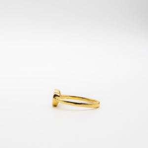 ROMALI 18K Gold Plated Round Evil Eye  Crystal Ring - ROMALI