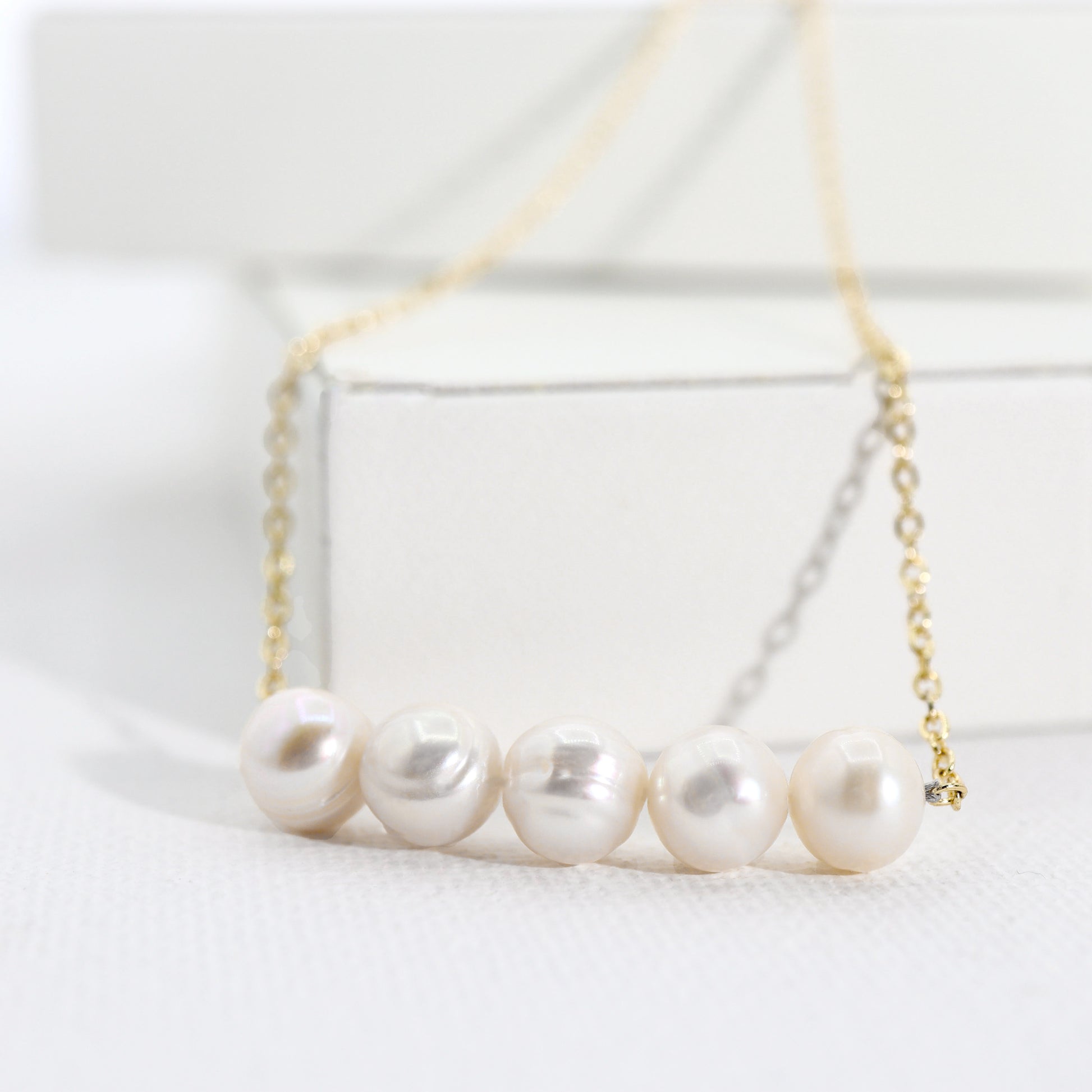 ROMALI 18K Gold-Plated Pearl Bar Necklace - ROMALI